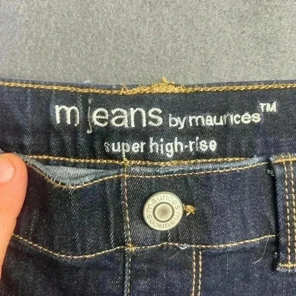 Maurices Super high-Rise Skinny crop Jeans Womens M reg Blue Distressed 0730 - Picture 2 of 8